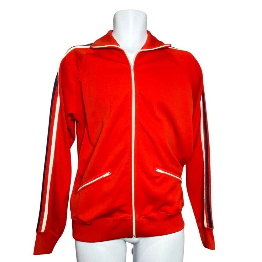 Vintage Sears Put On Shop Track Jacket Mens Size M Full Zip Red Made in USA